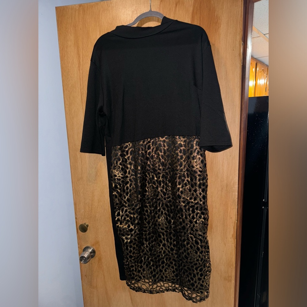 Black and gold dress